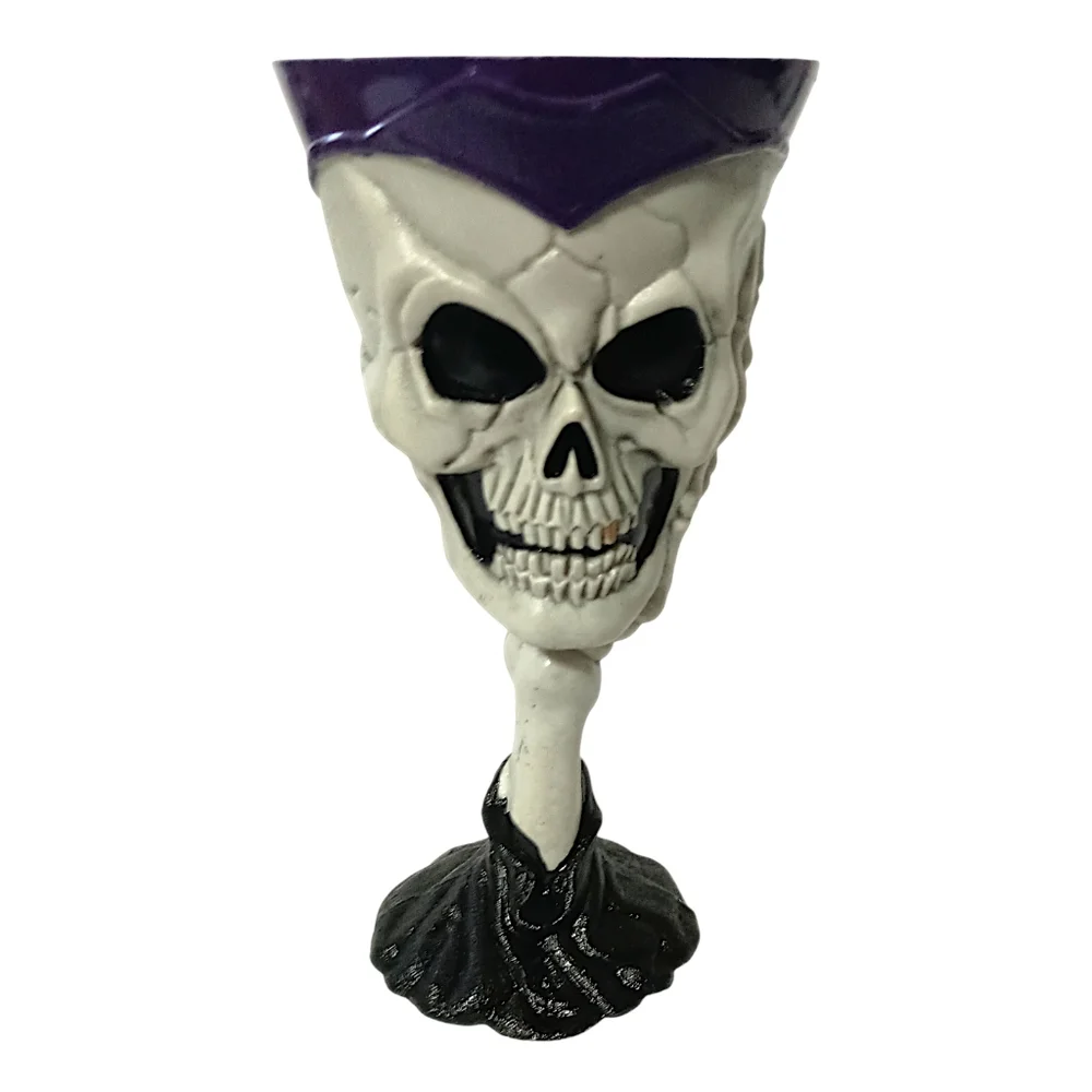 2‎ Easter Unlimited Skull Goblets Skeleton Wine Halloween Bones Cup Glasses Vtg